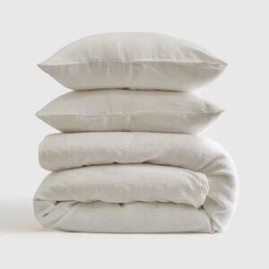 NWOT Quince European While Linen Duvet Cover Set California King